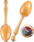 Yalikop 2 Pieces Wooden Darning Egg for Socks Wood Darning Supplies for Egg with Handle for Socks Clothes Adults Darner DIY Handicraft Travel Home Sewing Care