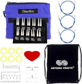 ChiaoGoo Twist Red Lace Shorties 2 & 3-Inch Large Blue 7230-S Interchangeable Knitting Needle Set, 10-Pairs Sizes US 4, 5, 6, 7, 8, Stainless Steel with 3 Cords with Project Bag