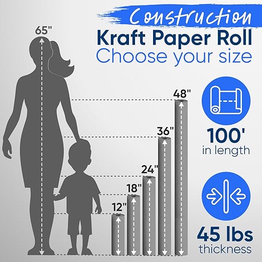 12" x 1200" (100 ft) Halloween Orange Construction Paper Roll – Made in USA Construction Kraft Paper for School Projects – for Crafts, Art Projects, DIY, Bulletin Boards