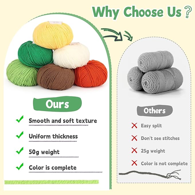 Katech Cotton Yarn for Crocheting-55% Cotton 45% Acrylic-4 Medium (Worsted)-Super Soft Milk Cotton Yarn-Great Crochet and Knitting Starter Kit for Colorful Craft（Dark Green）