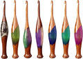 Wooden Crochet Hook Collection for Yarn Crafts |Resin-Embellished Crochet Hook Set for Effortless Knitting and Crocheting – Wood Crochet Needle Set