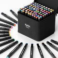 Alcohol Markers 80 Colors,Chisel & Fine Dual Tip Marker Set for Adults,Permanent Markers Pens Coloring Alcohol Marker Perfect Halloween Christmas Gift for Painting Coloring Sketching