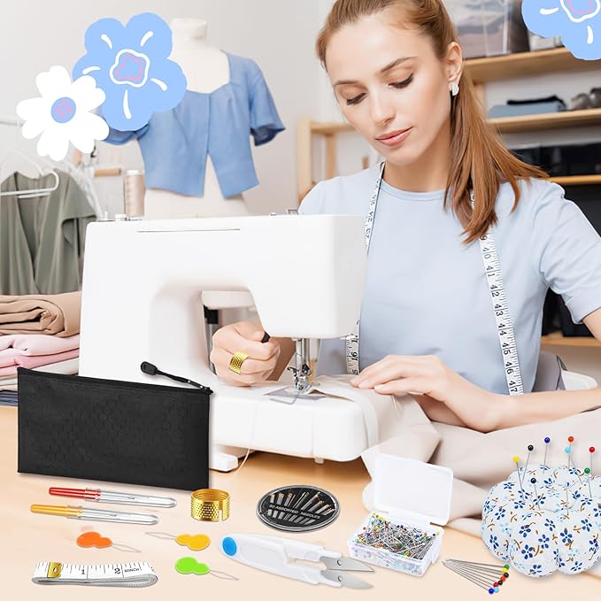 eZAKKA 341 PCS Sewing Pin Cushion Kit, Pumpkin Pin Cushion for Sewing Clips Sewing Pins, Needle Threaders, Small Scissors, Seam Ripper Soft Tape Measure for Decoration