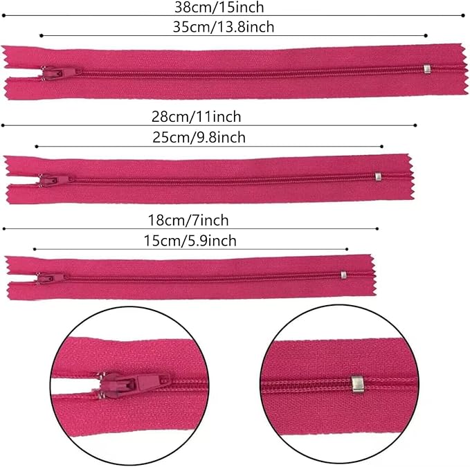 Zippers, DOITEM 72 Pcs Zippers for Sewing 6 Inch 10 Inch 14 Inch Multicolor Nylon Coil Zipper for Sewing and Crafts 24 Colors
