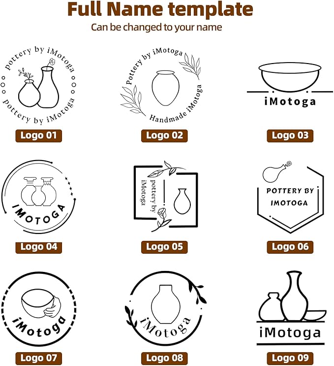 Custom Logo Clay Stamp for Pottery – Letter Stamps & Polymer Clay Tools, Pottery Stamps for Clay, Ceramic & Clay Tools for DIY Crafting (2.5inches)