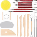 Tovotum Clay Sculpting Tools 17PCS Ceramic Pottery Carving Tools Set for Beginners Expert Art Crafts Kid's Pottery Clay Tool