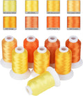 Simthread Yellow Embroidery Thread – 8 Shades Compatible with Brother Colors, 550 Yards Each, 40WT Polyester, for Brother, Babylock, Janome, Singer & Other Machines