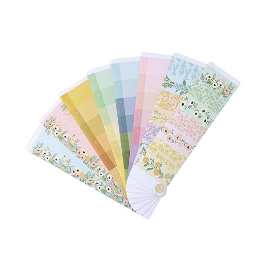 Erin Condren Washi Tape Fan, Bouquet Washi Sticker Strips Booklet, Washi Tape Sticker Collection for Adding More Fun and Functionality to Planners, Calendars, Journals and Paper Crafts