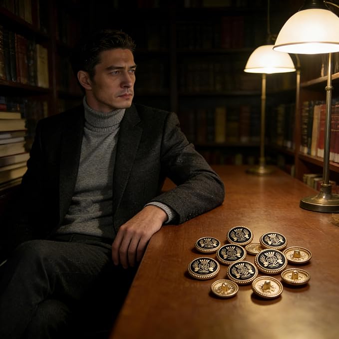 14PCS Gold Blazer Buttons for Men Replacement Buttons Suits Antique Gold Buttons for Blazer 23mm and 18mm Gold Button for Sport Coat, Uniform, Jackets Vintage Blazer Buttons Men