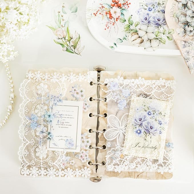 120 PCS Pastel Watercolor Nature Floral Botanical Stickers - Elegant Scrapbooking Supplies Vintage Flower Stickers for Journals, Christmas Decoration, Wedding Card, Wedding Planner