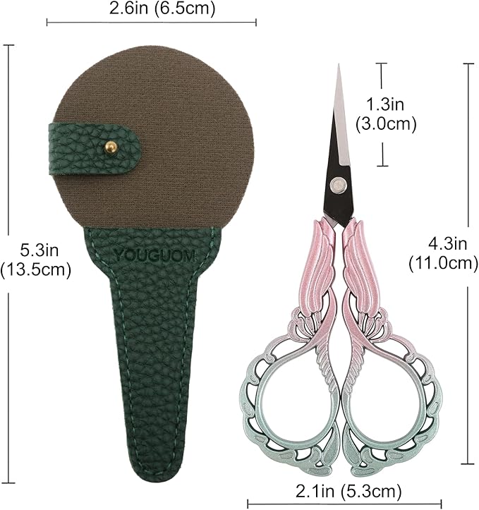 Sharp Detail Scissors with Case Embroidery Sewing Crafting Scissor for Needlework Threading Craft Artwork DIY Tools, Little Crocheting Shears Pink