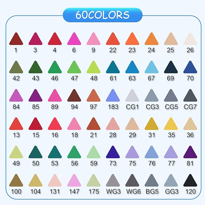 wyewye Alcohol Markers Set 80 Colors Dual Tip Permanent Art Markers with Brush Tip & Chisel Tips for Artists, Painting School Supplies Sketch Drawing Marker for Adults Drawing and Coloring