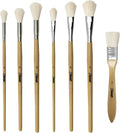 Gilding Brush Set,7 PCS Professional Goat Hair Blend Mop Brush Set for Acrylic Gouache Watercolor Oil Painting Gold foil and Gold Leaf Sheets
