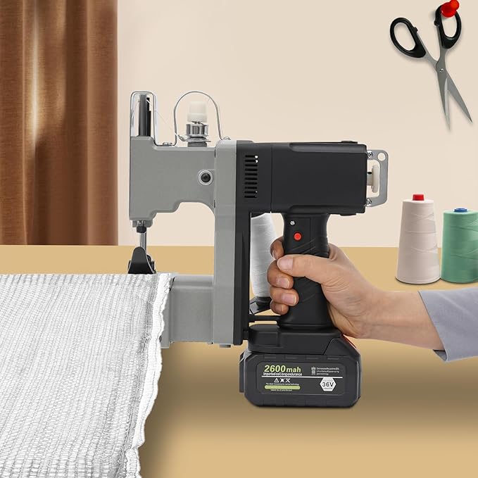 Bag Sewing Machine, 190W 2600 Stitches/Min Portable Bag Closer Stitcher, Automatic Bag Stitching Packing Machine, Portable Industrial Bag Closer for Woven Bag, Non-Woven Fabric, Leather, Silver
