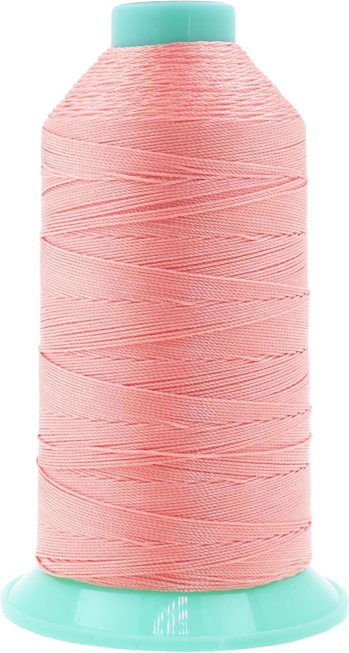 Mandala Crafts Size 207 630D T210 Bonded Nylon Thread - Blush 800 YDs Tex 210 Heavy Duty Sewing Threads for Leather, Jeans, Weaving, Outdoor Marine Upholstery