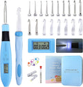INMAKER Light up Crochet Hooks Ergonomic Soft Grip, Large Counting Crochet Hook Set Digital, Lighted Crochet Needles Kit with Case