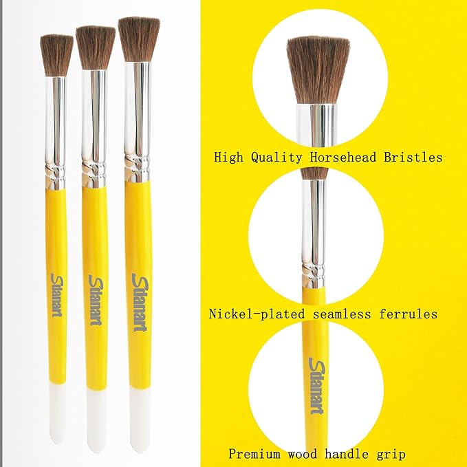 Pastel Smoothing Paint Brushes,Paintbrush for Pastel Blending，Professional Pastel, Chalk and Charcoal Pastellist Blender Brush，for Pastelliste Chalk Charcoal Acrylic Watercolor Oil Painting