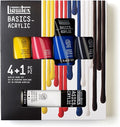 Liquitex BASICS Acrylic Paint Set, 4 x 75ml (2.4-oz), 1 x 118ml (4-oz) Essentials Paint Set