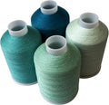 Sewing Thread 4 Colors Set 40s/2 for Sewing Machine，Quilting，Hand Sewing Total 4000yards （Cyan Series）