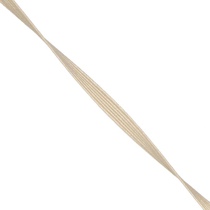 Mandala Crafts 6mm 50 Yds Roll of Cream Elastic Bands for Sewing - 1/4 Flat Elastics Cord - 1 4 Inch Braided Stretch Straps for Crafting