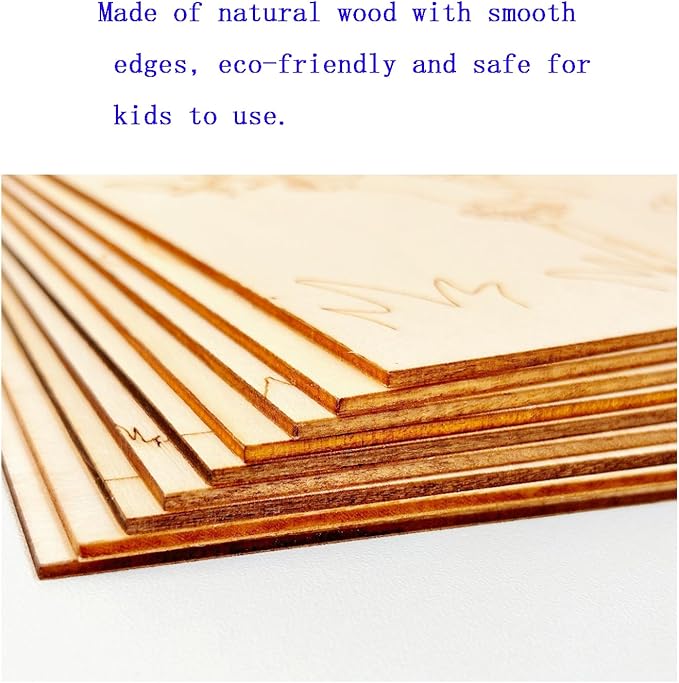 Piatoeke 16PCS 5.9×4.7in Unfinished Wooden Flower Cutouts Board for Kids Painting,Wood Crafts DIY Fun Things to Paint and Hang(Flower)
