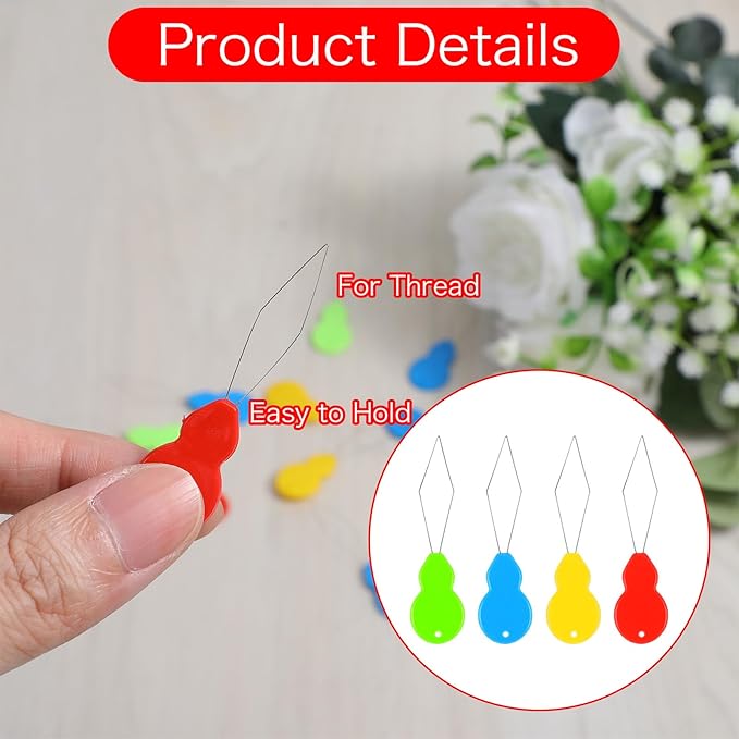 Shimmeroo 40Pcs Automatic Needle Threaders Tool,Gourd Shaped Sewing Needle Threader for Hand Sewing and Sewings Machine Cross for Embroidery,Stitch Supplies