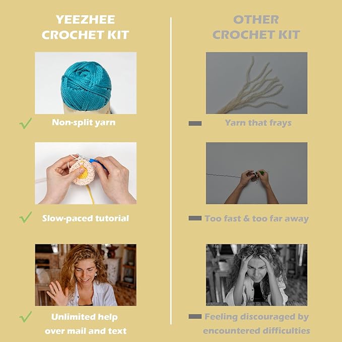 Yeezhee Crochet Kit for Advanced or Intermediate Beginners, Crochet Bag Kit with Step-by-Step Video Tutorials, Granny Square Crochet Tote Bag Set, Knitting Kit Including Yarn, Crochet Hook, Daisy