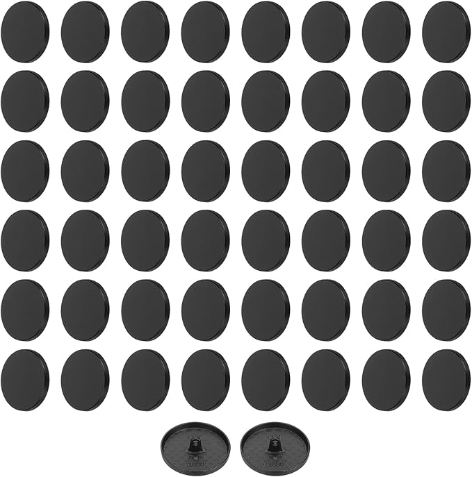 HARFINGTON 50pcs 48L Metal Round Flat Sewing Buttons 30mm Alloy Shank Craft Replacement Button for Men Women Suit Woolen Coat Shirt Trousers Sewing Crafts, Matt Black