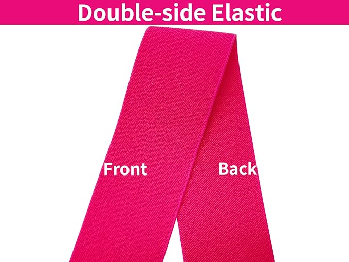 Rose Knit Elastic Band for Sewing 3 inch 5 Yards Double-Side Twill Woven Elastic Heavy Stretch Elastic Spool for Sewing Pants Waistband, Wigs, Skirts, Craft DIY Projects