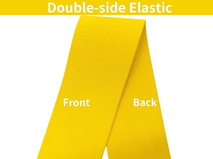Gold Knit Elastic Band for Pants Waist 3 inch 5 Yards Wide Double-Side Twill Woven Elastic Heavy Stretch Elastic Spool Band for Sewing-Wigs-Skirts-Craft DIY Projects