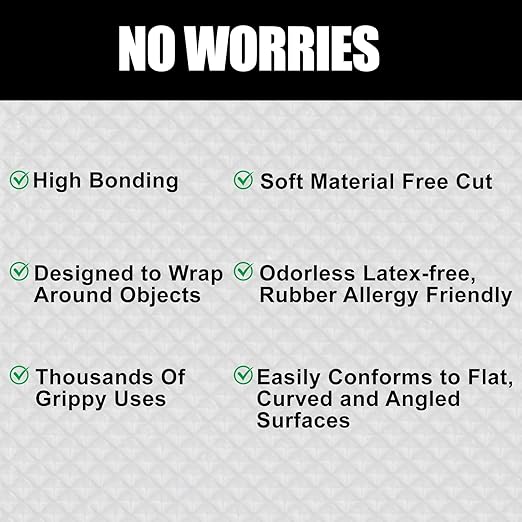 Non-Abrasive Grip Wrap Tape, 2In x 60ft, Thick Heavy Duty Tape. Tear, Peel & Slip Resistant for Max Comfort and Control, for Wrapping Tools, Home Goodsm, Hardware, Utility Items More (Black)