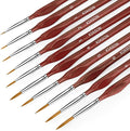 10PC Miniature Paint Brush for Fine Detailing, Detail Paint Brush,Small Painting Brushes for Art, Crafts, Acrylic, Watercolor, Model, Face, Paint by Number, Figurine (Brown)