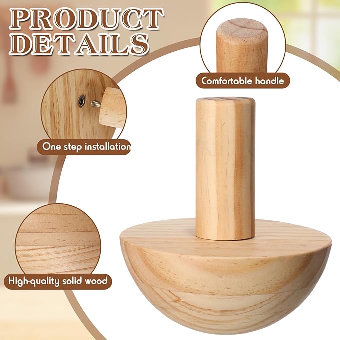 DoubleFill 4 Pack Pottery Molds Plaster Molds Wood Pottery Tools with Handle for Ceramic Top Forms DIY Bowls Plate Dish Slump Press Art Making(Hemispherical,5.5'' 6.5'' 7.5'' 8.5'' Thickness 2.5'')