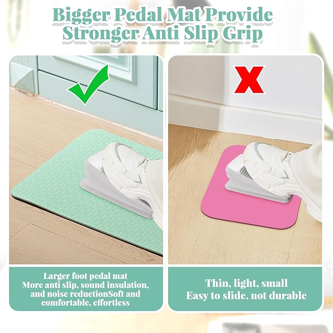2 Pcs Sewing Machine Muffling Mat Pedal Sewing Mat Reduce Vibrations Noise No Slip Machine Accessories for Quilting(17'' X 36'' and 9'' X 14'',Green)