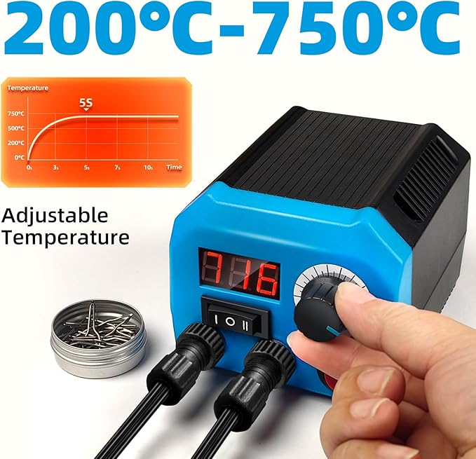 LH55-Z2-NS2 Wood Burning Tool 200~750℃, Wood Burning kit with Digital Thermometer Temperature Adjustable Temperature, 2 pyrographic Wood Burning pen Simultaneous heating, 36 pen tips
