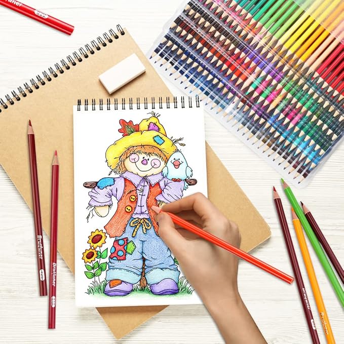 LBW 180 Colored Pencils for Adult Coloring Books, 12 Metallic Pencil, Oil Based Soft Core Professional Color Pencils for Artists Beginners, Drawing Coloring Sketching Blending