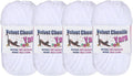 4 * 100g Fluffy Velvet Chenille Yarn for Crocheting and Knitting, Handcrafts Weaving Soft Chenille Yarn for Crocheting Clearance, Used for Making Baby Yarn Blanket, Clothes, DIY Craft (White)
