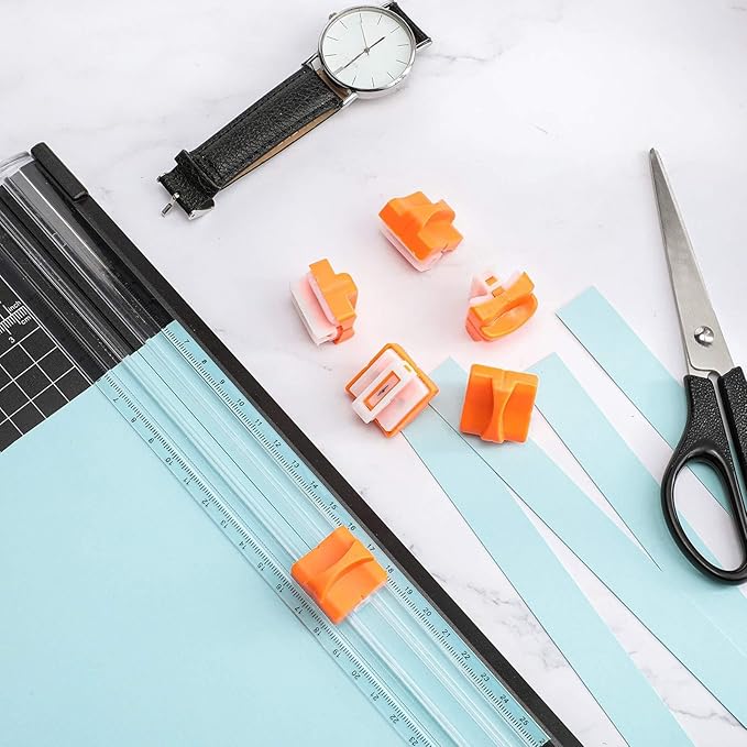 15 Pieces Paper Cutter Replacement Blade with Security Safeguar Paper Trimmer Blades Refill(Orange)