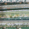 20Pcs 9.8" x 9.8"(25 * 25CM) Cotton Fabric DIY Making Supplies Quilting Patchwork Fabric Fat Quarter Bundles DIY for Quilting Cotton Patchwork Cushions (20pcs Green, 9.8" x 9.8")