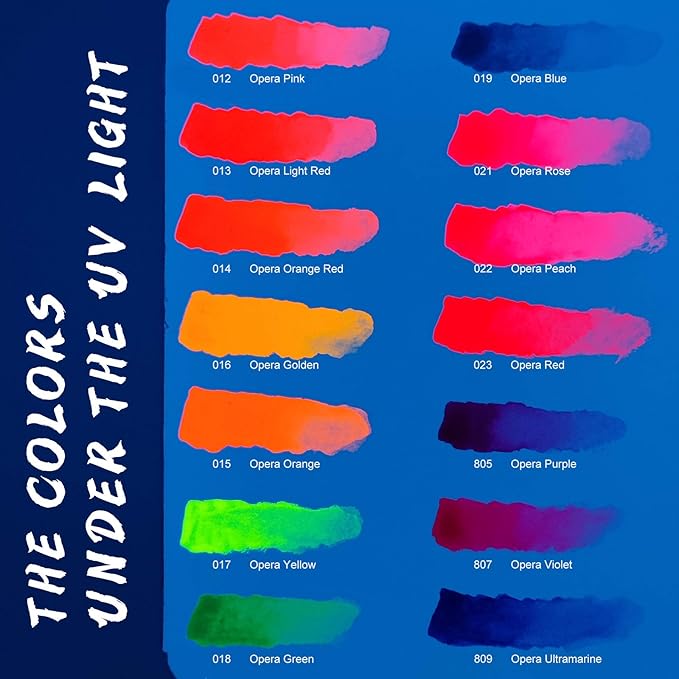 Paul Rubens Watercolor Paint 14 Vibrant Neon Colors Watercolor Tubes, 5ml Each Tube, Art Supplies for Watercolor Painting, Comic, Illustration, Decoration