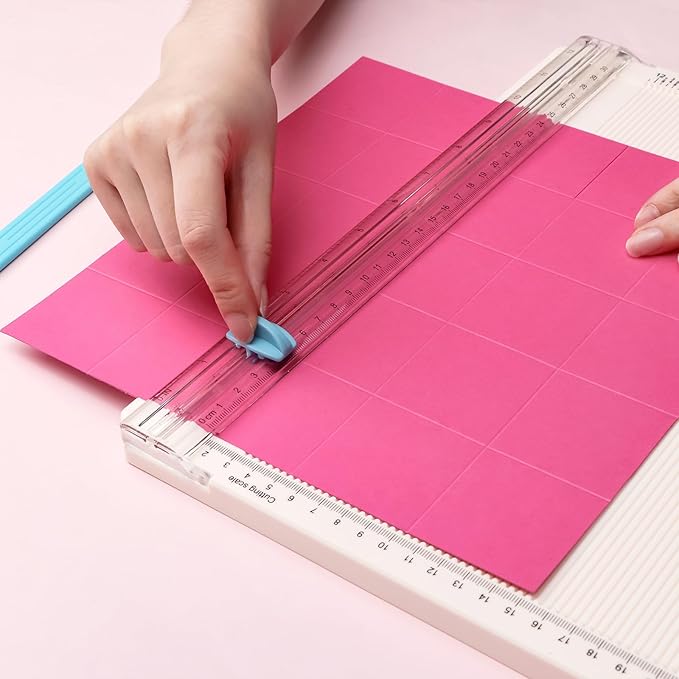 Paper Trimmer Scoring Board 12 x12 inch with2 Replacement Blades Craft Paper Cutter for Folding & Scorer Cover of Book & Gift Box and Photo