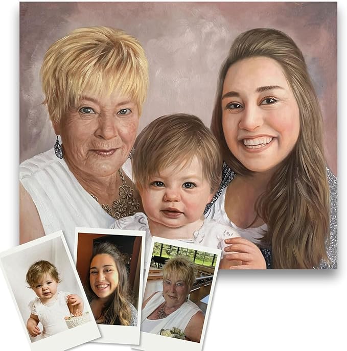 Paint Your Life Custom Hand-Painted Oil Portrait from Photo to Painting