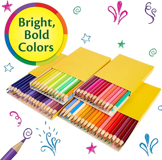 Crayola Colored Pencils Set (120ct), Coloring Book Pencils, Kids Classroom Art Supplies, Bulk Colored Pencils, Presharpened, Gifts for Kids, Ages 3, 4, 5