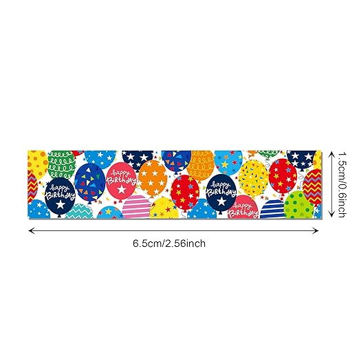 12 Roll Happy Birthday Washi Tape Set - 16.4Ft Each, Colorful Cake & Candle Designs for Gift Wrapping, Scrapbooking, Party Decor DIY Crafts (196Ft Total)