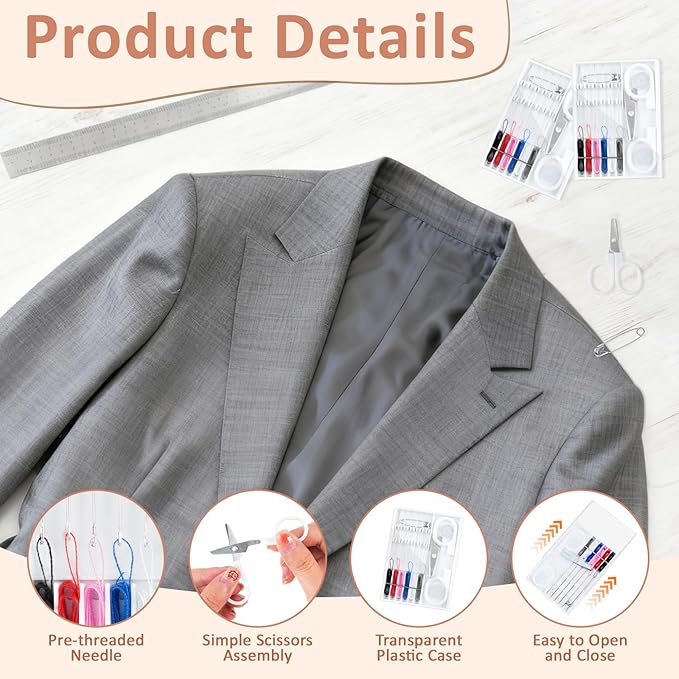 Worldity 60 Boxes Mini Sewing Kit Bulk, Travel Sewing Kit with Pre Threaded Needles, Scissors, Button, Pin, Emergency Quick Fix Repair Sewing Set for Home, Hotel, Travel Necessities (Assorted Color)