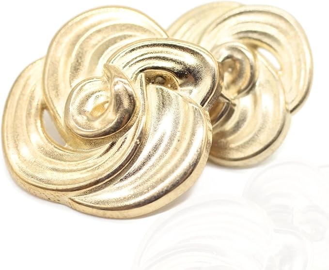 Floral Gold Metal Shank Buttons - 12 Pcs - 3 Size Options - Luxury Floral Round Wave Metal Shank Buttons for Men Women Blazer Coat Uniform Shirt Suit and Jacket Sewing Craft DIY 12mm, FLR5231r