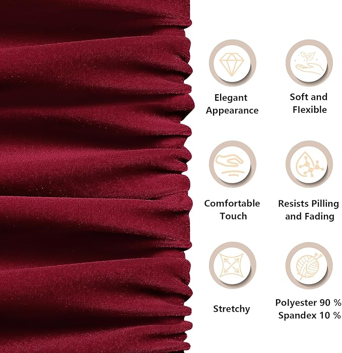 KKJIAF Burgundy Stretch Velvet Fabric 60 Inch Wide, 2 Yard Soft Stretchy Fabric for Sewing Clothes, Apparel, Costume, Crafts - 90% Polyester 10% Spandex