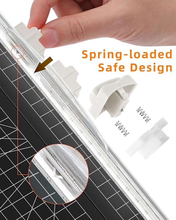 Firbon 2Pcs Refill Blades for A4 A5 Paper Cutter, Spring-Loaded Safeguard Design Replacement Blade for Paper Trimmers (White)