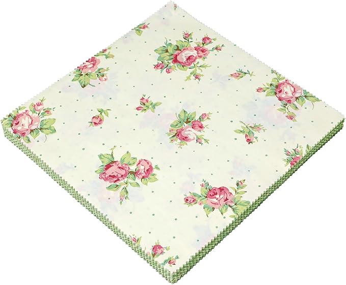 Green Layer Cake Fabric for Quilting 10 inch, Layer Cake Fabric Clearance, Pre-Cut Fabrics Quilt Squares 10x10 for Quilting,Sewing, and DIY Patchwork Crafts, Green