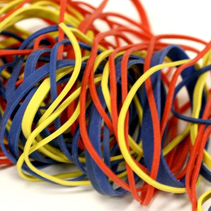 Small Quantity Rubber Bands Pack, Everyday Elastic Bands - Purchase What You Need, At A Price That You Like - Assorted Colors & Sizes - Approximatly 25 Bands